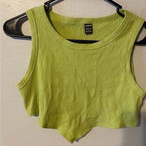 Shein green ribbed cropped tank top. Size M.